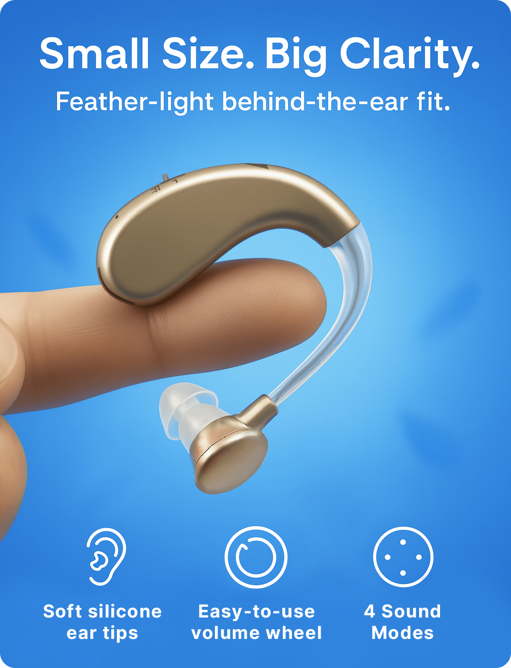 Hearing aid with features